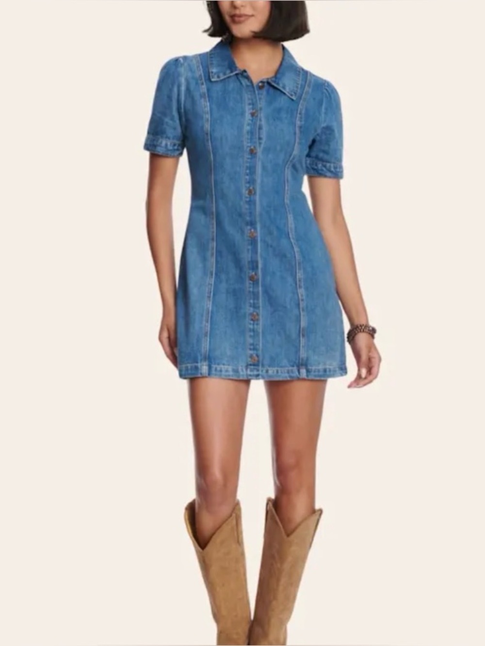 Rockin' C Denim Button Front Shirt Dress Sz XL Short Sleeve Casual Dress
